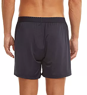 Luxe Solid Boxer Short Navy M