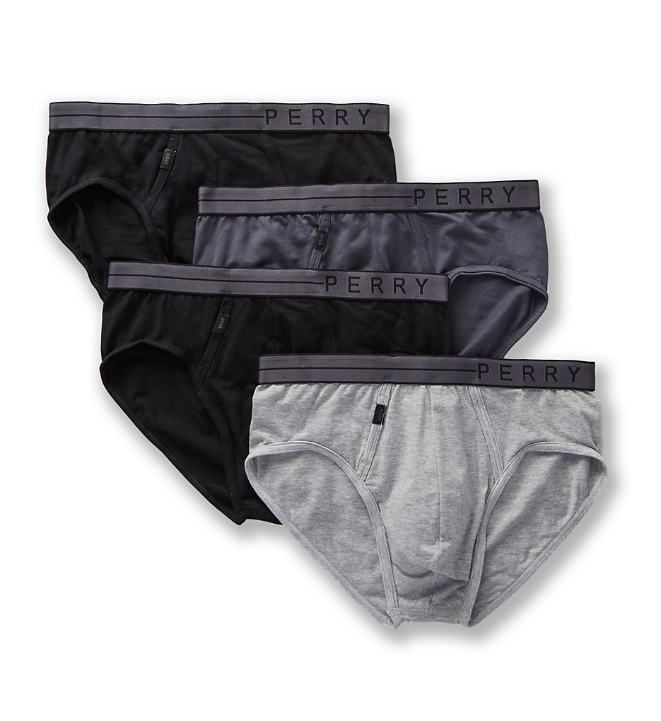 Perry Ellis 214002 Conformity Cotton Stretch Briefs - 4 Pack (Dark Assorted)
