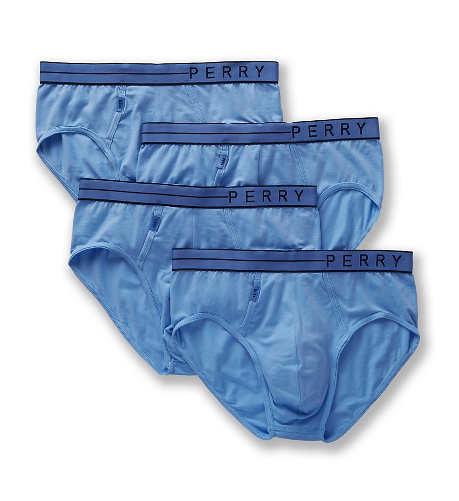 Perry Ellis 214002 Conformity Cotton Stretch Briefs - 4 Pack (Light Blue)