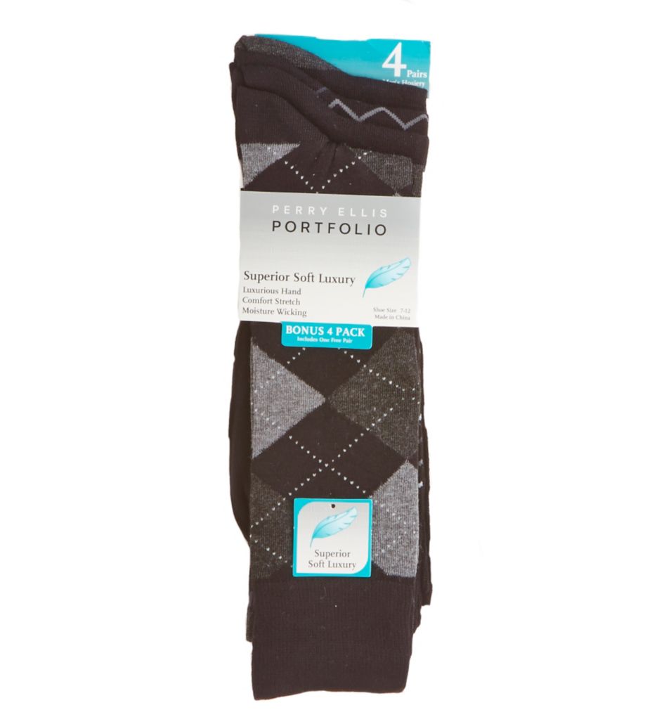 Superior Soft Luxury Argyle Dress Socks - 4 Pack-fs