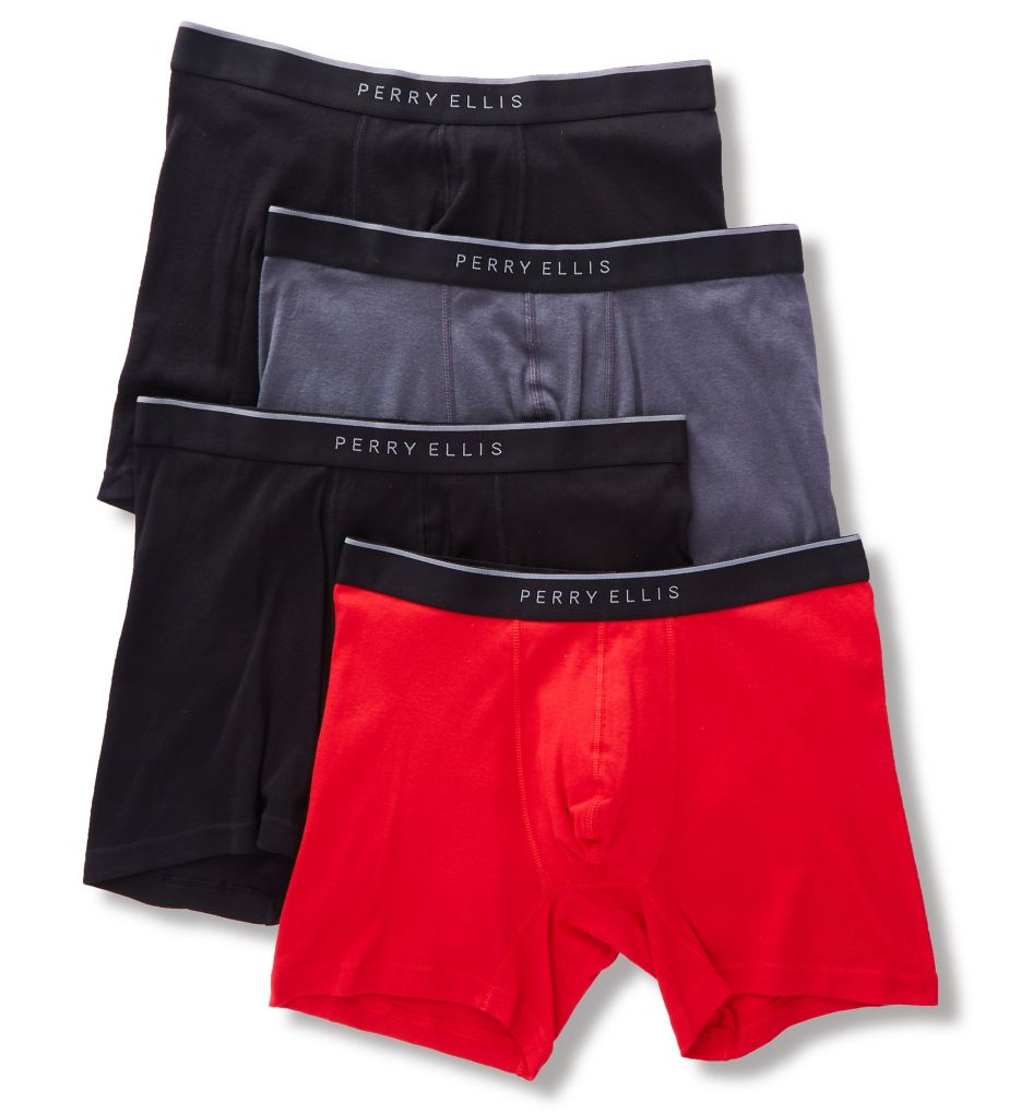 100% Cotton 1X1 Rib Boxer Briefs - 4 Pack-cs2