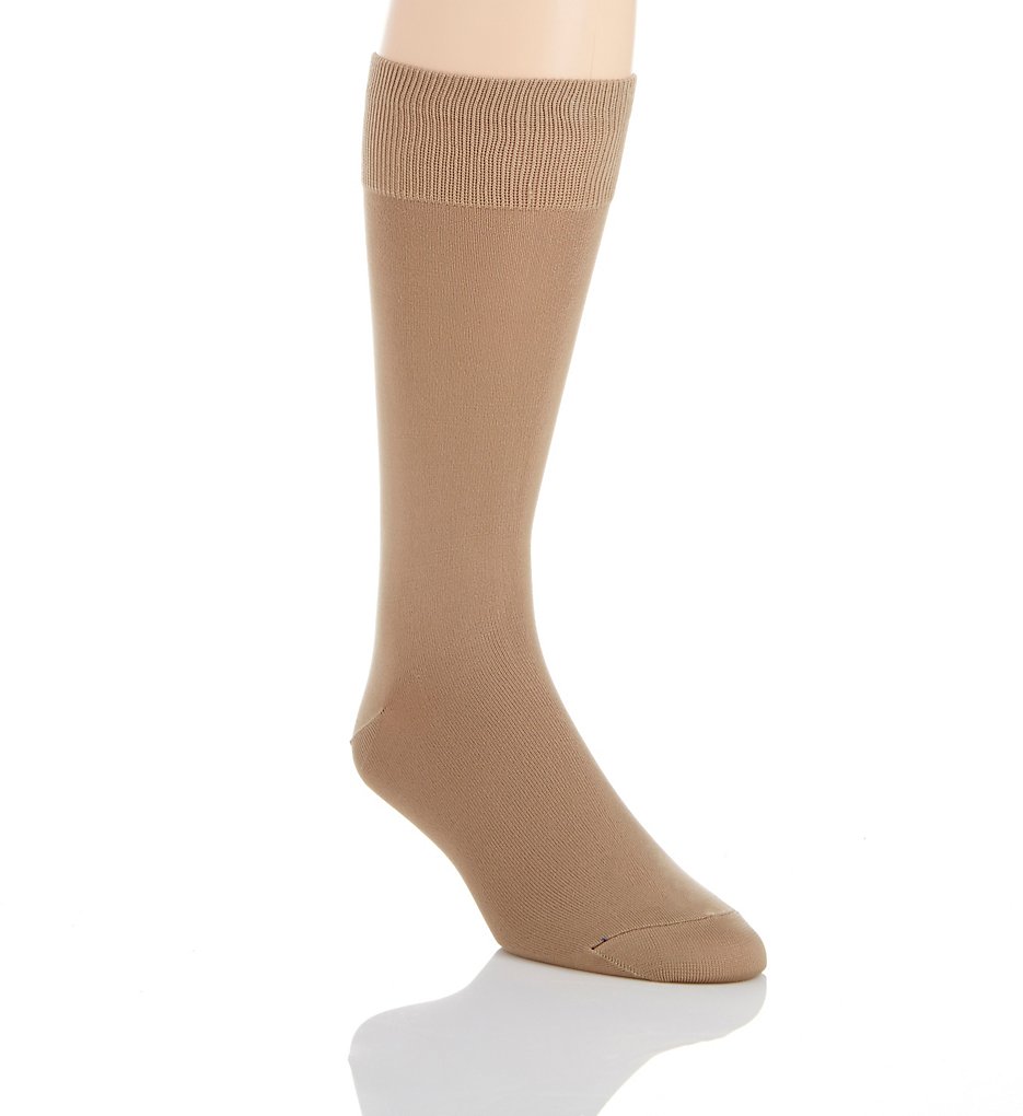 Perry Ellis 839047 Microfiber Luxury Flat Knit Sock (Camel)