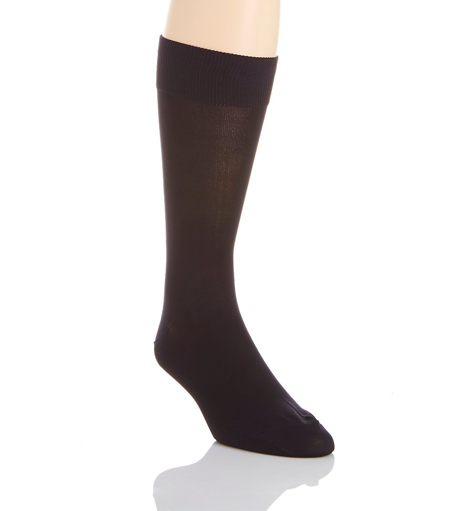 Perry Ellis 839047 Microfiber Luxury Flat Knit Sock (Navy)