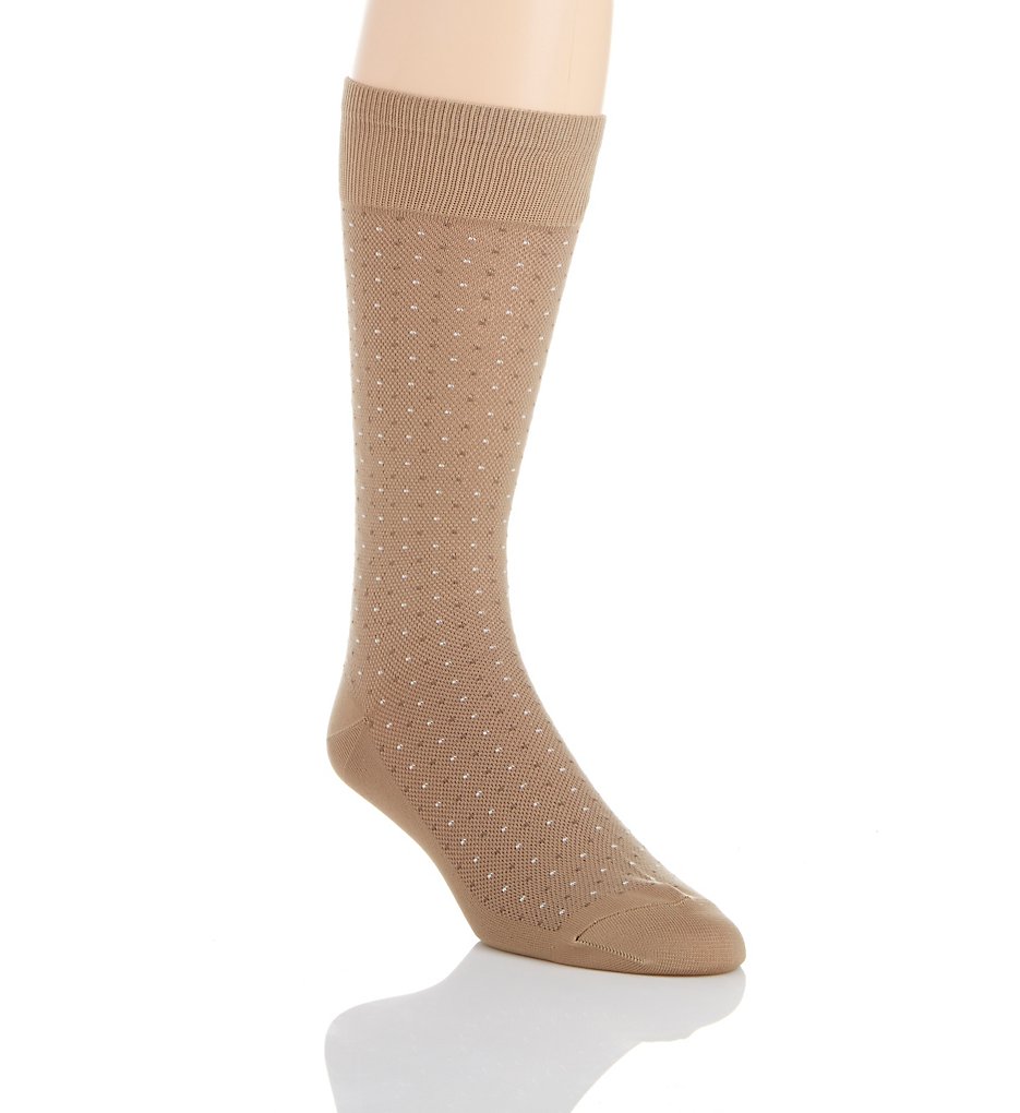 Perry Ellis 839679 Microfiber Luxury Small Dot Sock (Camel)