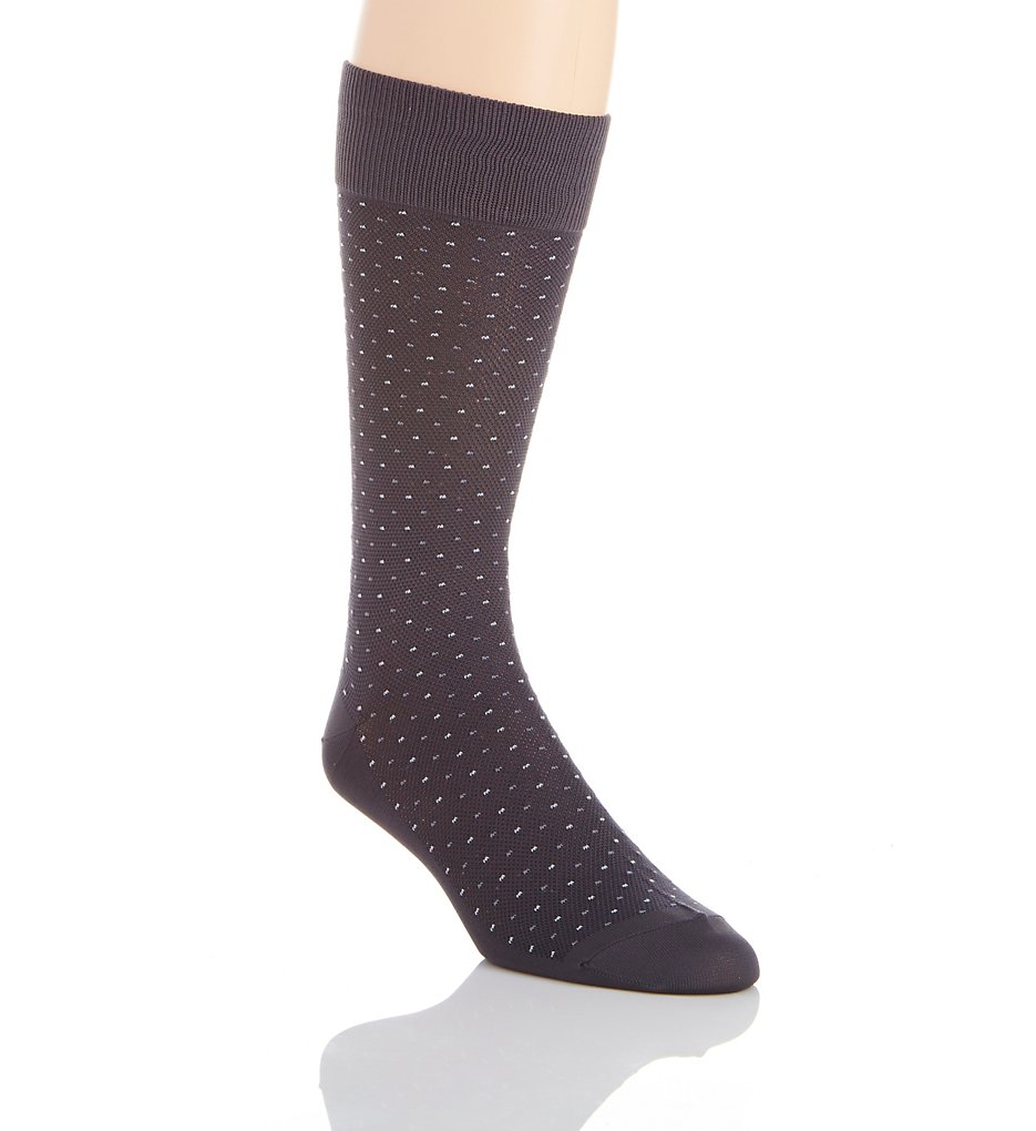 Perry Ellis 839679 Microfiber Luxury Small Dot Sock (Carbon)