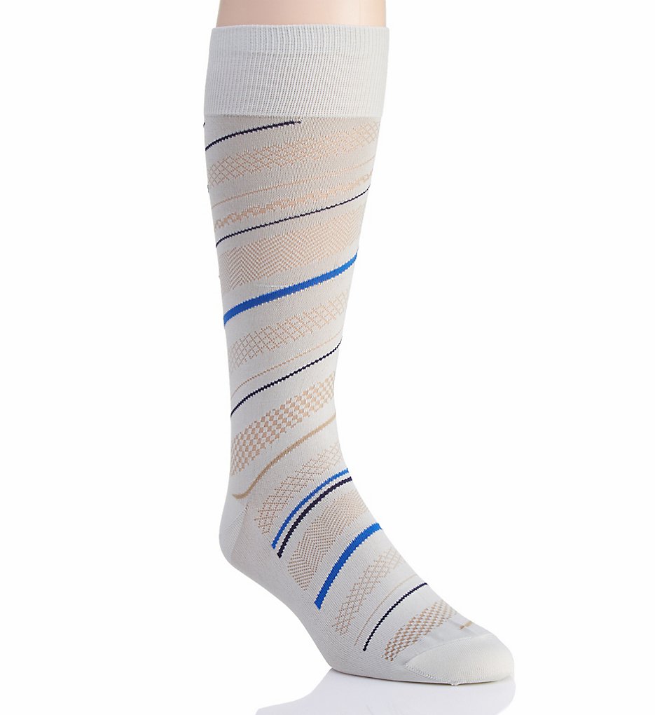 Perry Ellis 839701 Microfiber Luxury Stripe Sock (Stone)