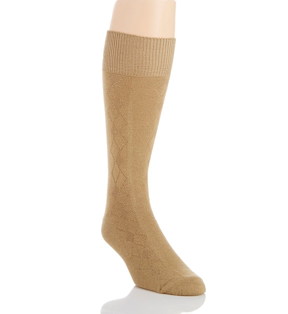 Perry Ellis 859183 Cotton Modal Moisture Control Luxury Sock (Khaki)