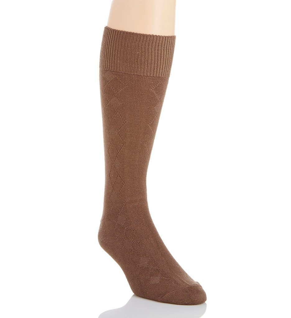 Perry Ellis 859183 Cotton Modal Moisture Control Luxury Sock (Lt Brown)