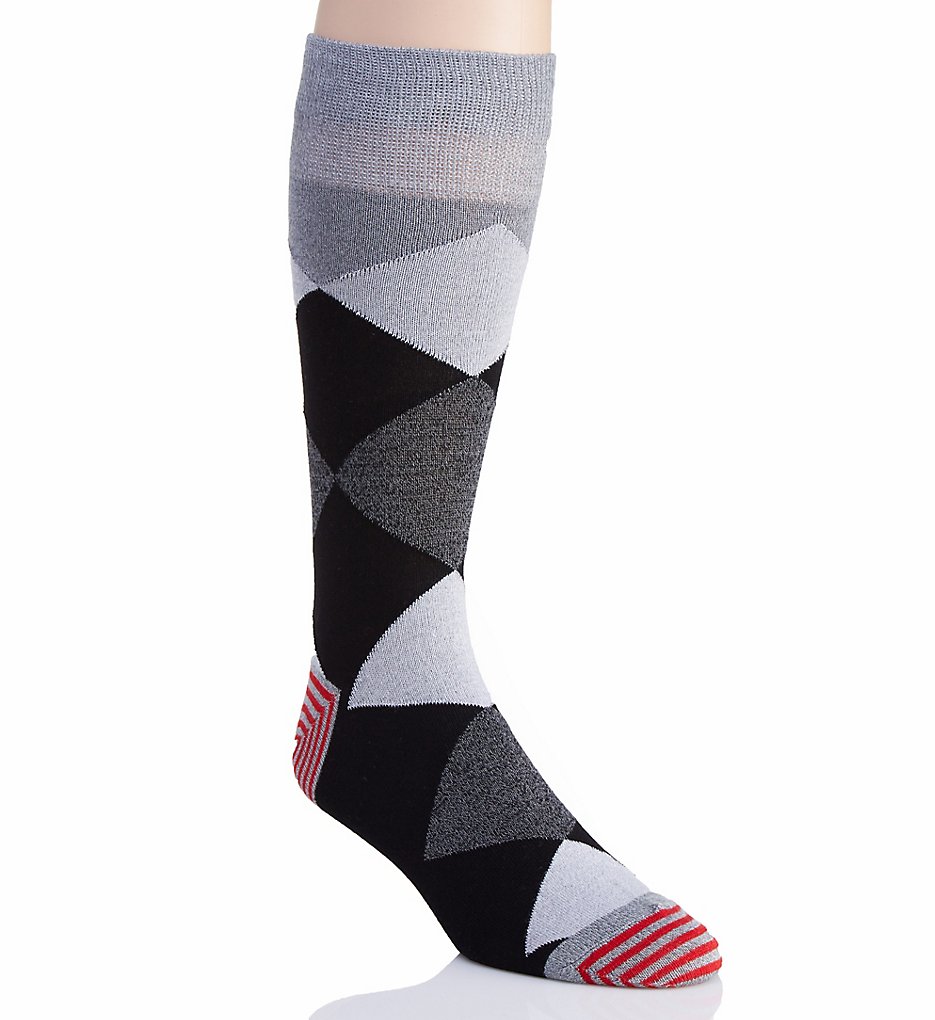 Perry Ellis 859212 6.Superior Soft Luxury Argyle Sock (Twisted Charcoal)