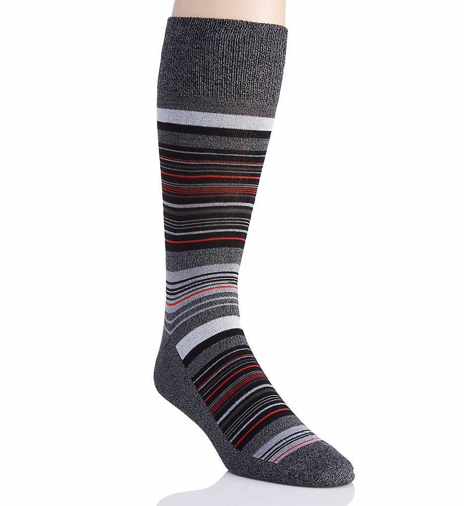 Perry Ellis 859213 Superior Soft Luxury Stripe Sock (Twisted Black)