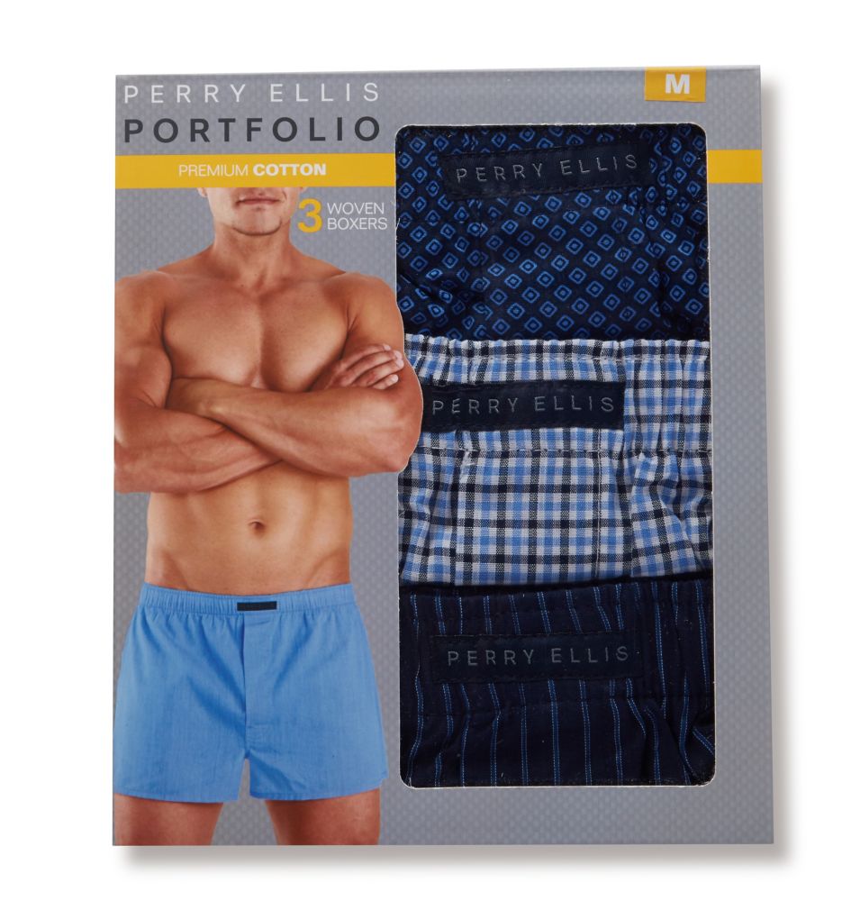 100% Pure Cotton Woven Boxers - 3 Pack-cs1