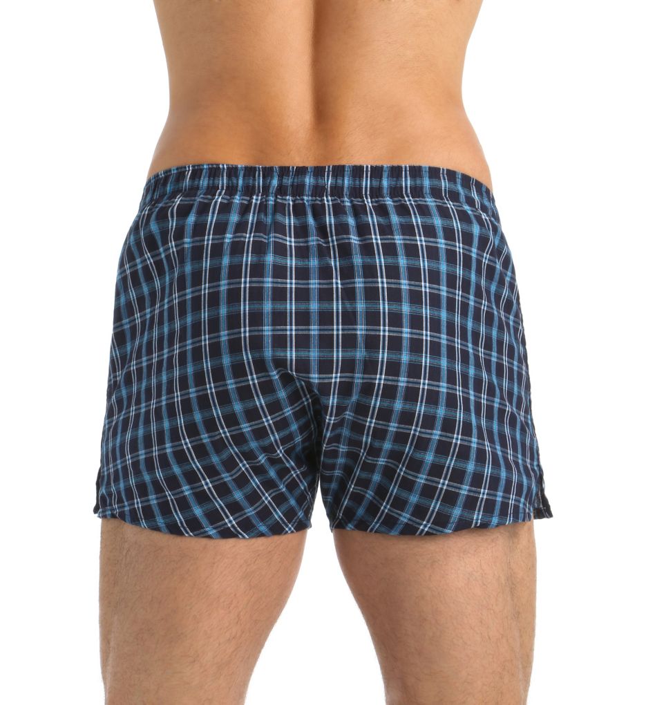 100% Cotton Solid Plaid Woven Boxers - 3 Pack