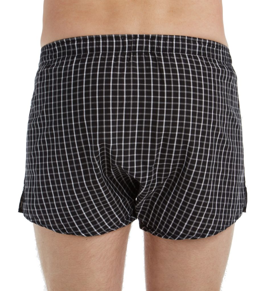 100% Cotton Solid & Plaids Woven Boxers - 3 Pack