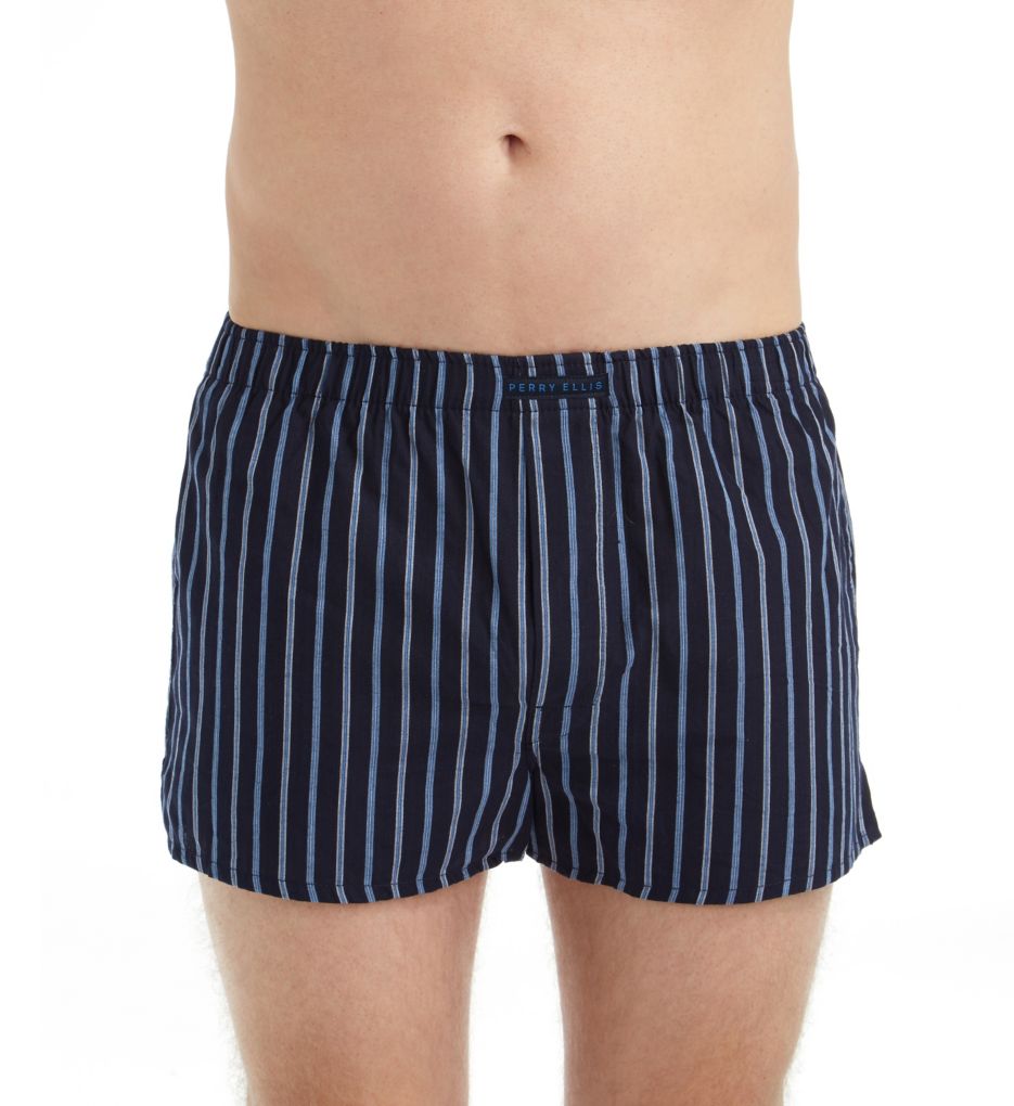 100% Cotton Plaids & Stripes Woven Boxers - 3 Pack-fs