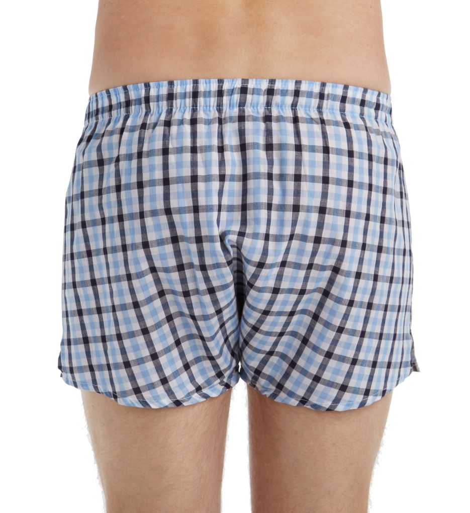 100% Cotton Solid & Plaid Woven Boxers - 3 Pack