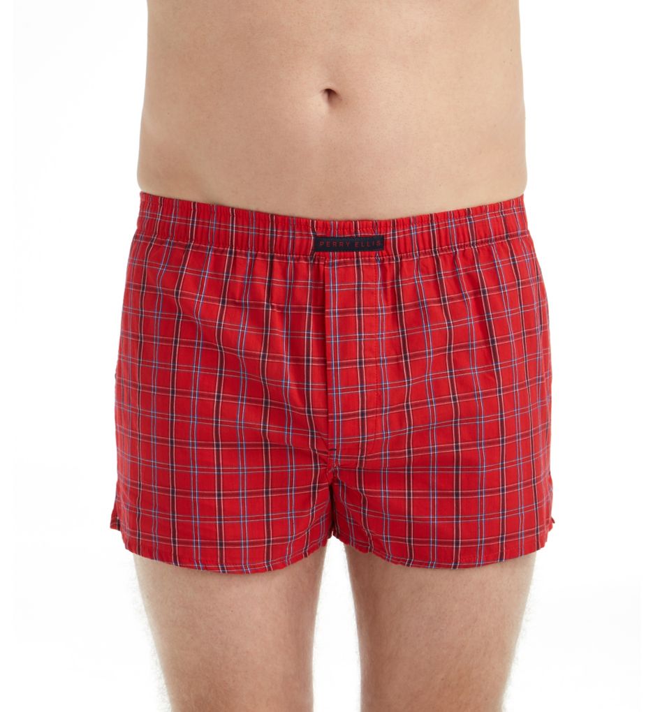 100% Cotton Multi Plaid Woven Boxers - 3 Pack-fs