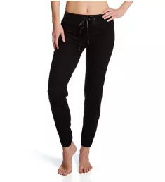 Ribbed Jogger Pant with Satin Drawstring Black XS