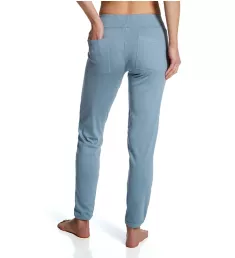 Ribbed Jogger Pant with Satin Drawstring Morning Blue XS