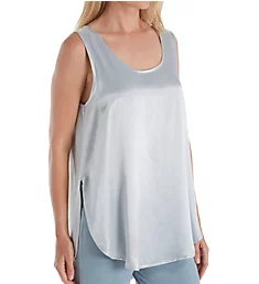 Satin High-Low Cami with Side Slits Morning Blue XS