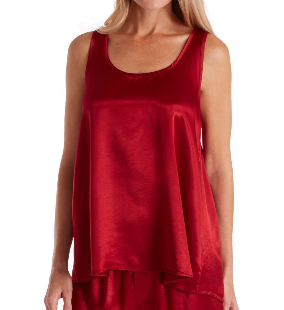 PJ Harlow Laura Laura Satin Racerback Tank (Red M)