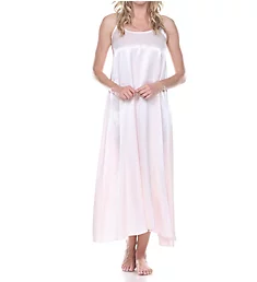 Satin Long Nightgown With Gathered Back Blush S
