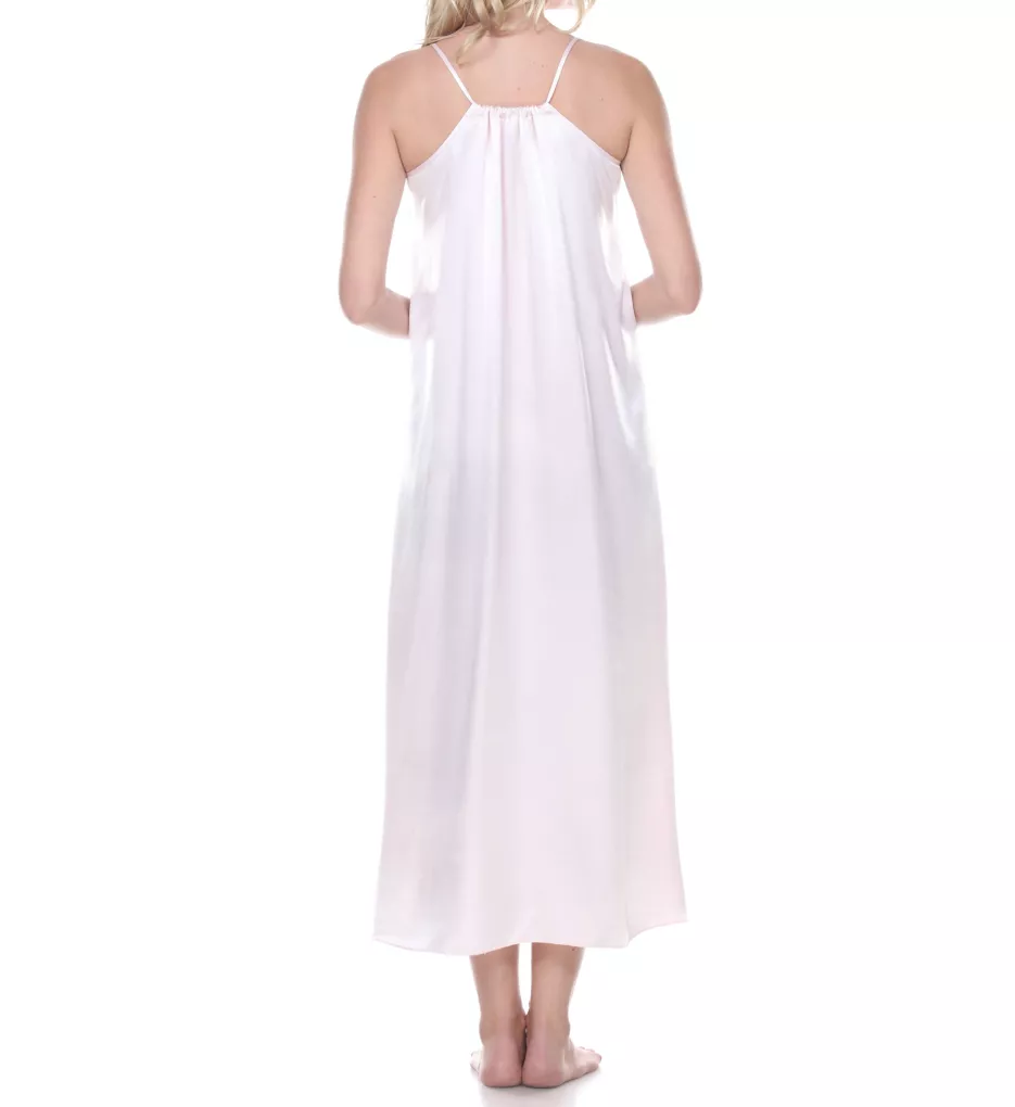 Satin Long Nightgown With Gathered Back Blush S