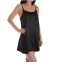 Satin Short Nightgown Black S