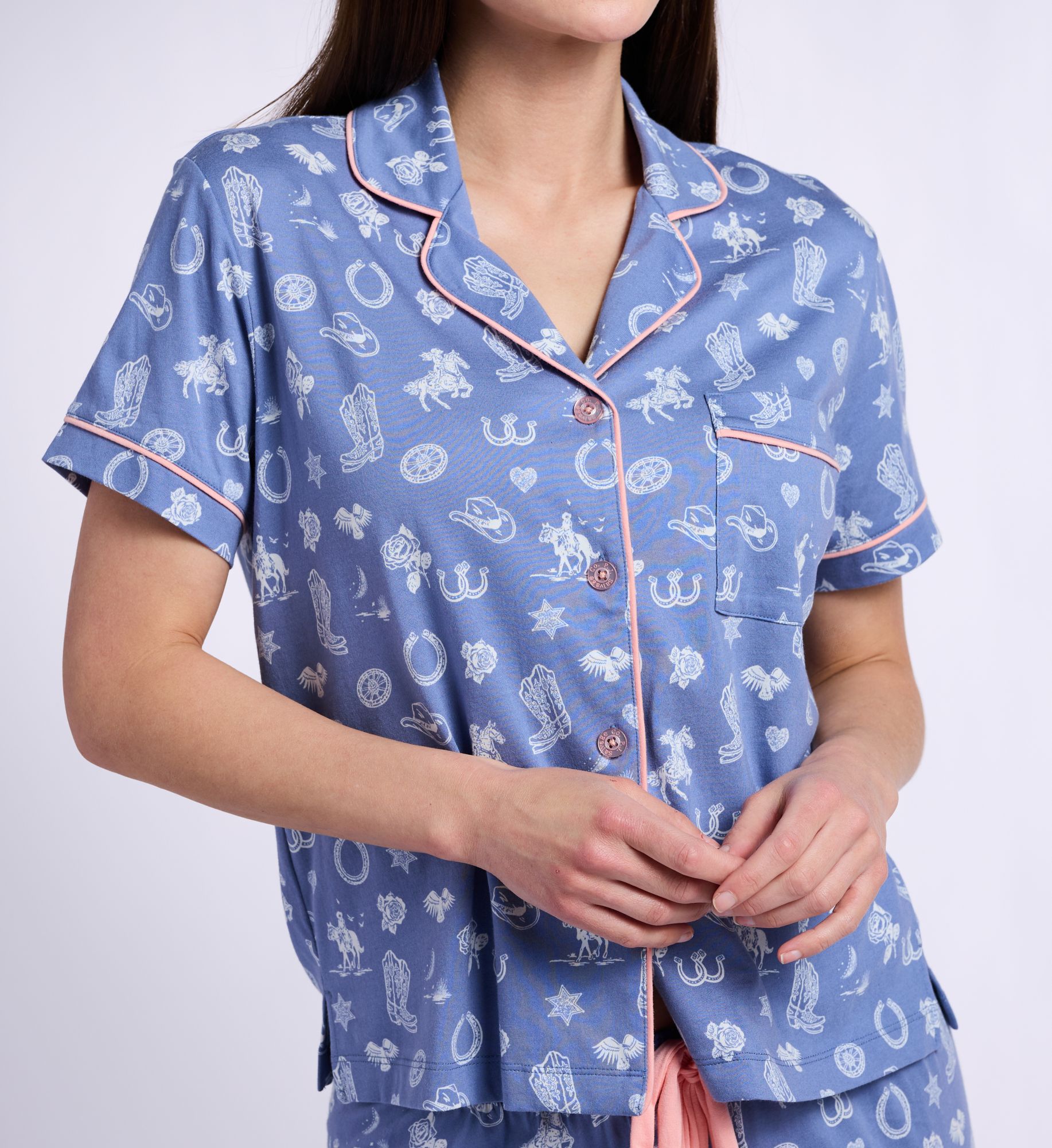 PJ Salvage Whimsy Lone Star Love Cropped PJ Set R7WHST5 - Image 3