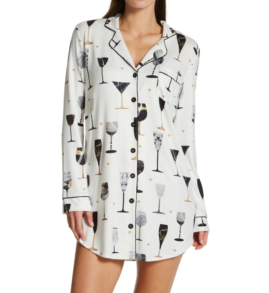 Wine Celebration Butter Jersey Sleepshirt-fs