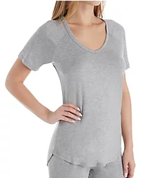 Basic V-Neck Shirt Heather Grey S