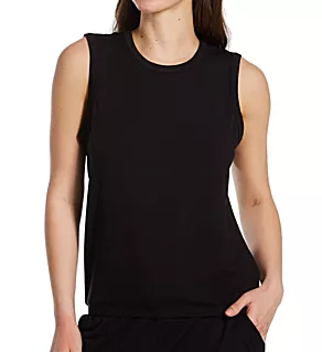 Jammie Essentials French Terry Tank Top Black L