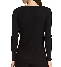 Textured Essentials Rib Peachy Long Sleeve Shirt Black S