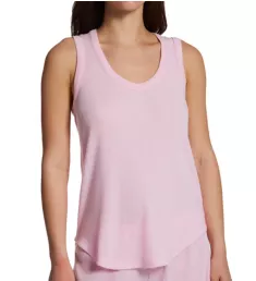 Textured Essentials Rib Peachy Tank Top Pastel Pink XL