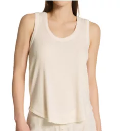 Textured Essentials Rib Peachy Tank Top Stone M