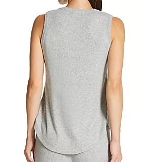 Textured Essentials Rib Peachy Tank Top Heather Grey S
