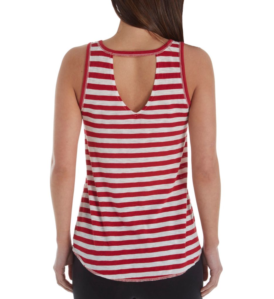 76 Vibes Striped Tank with Keyhole Back-bs