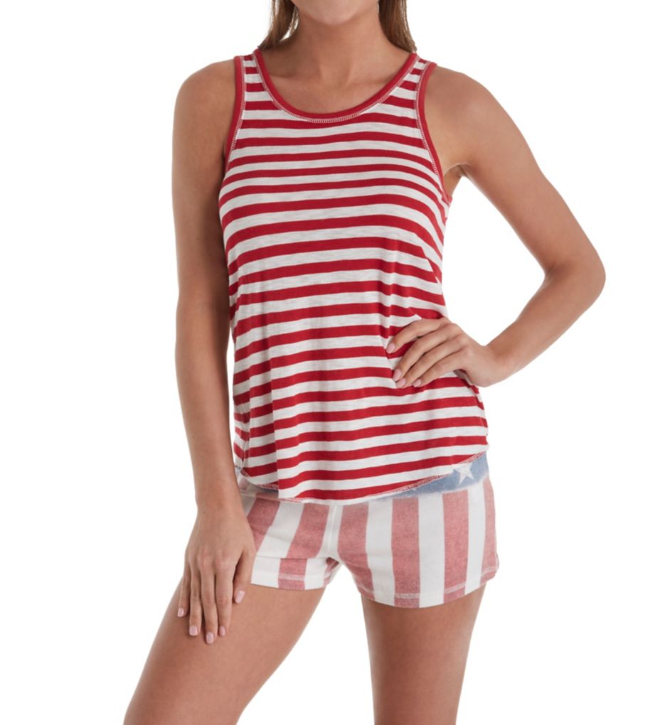 76 Vibes Striped Tank with Keyhole Back-cs2