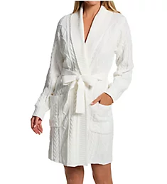 Cable Knit Chenille Robe Ivory L