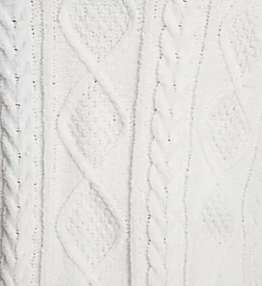Cable Knit Chenille Robe Ivory XL