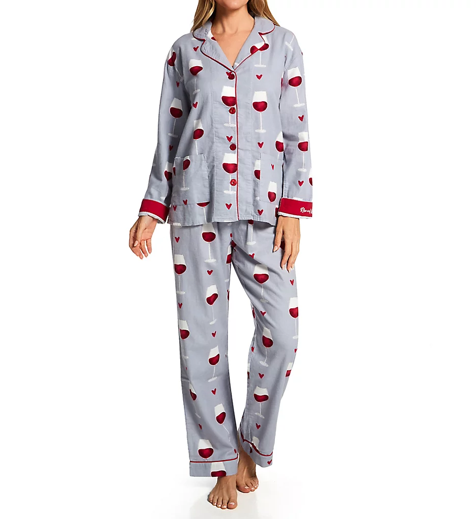 Rise And Wine Cotton Flannel PJ Set