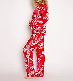 Watercolor Bloom Long Sleeve and Pant PJ Set Scarlet L