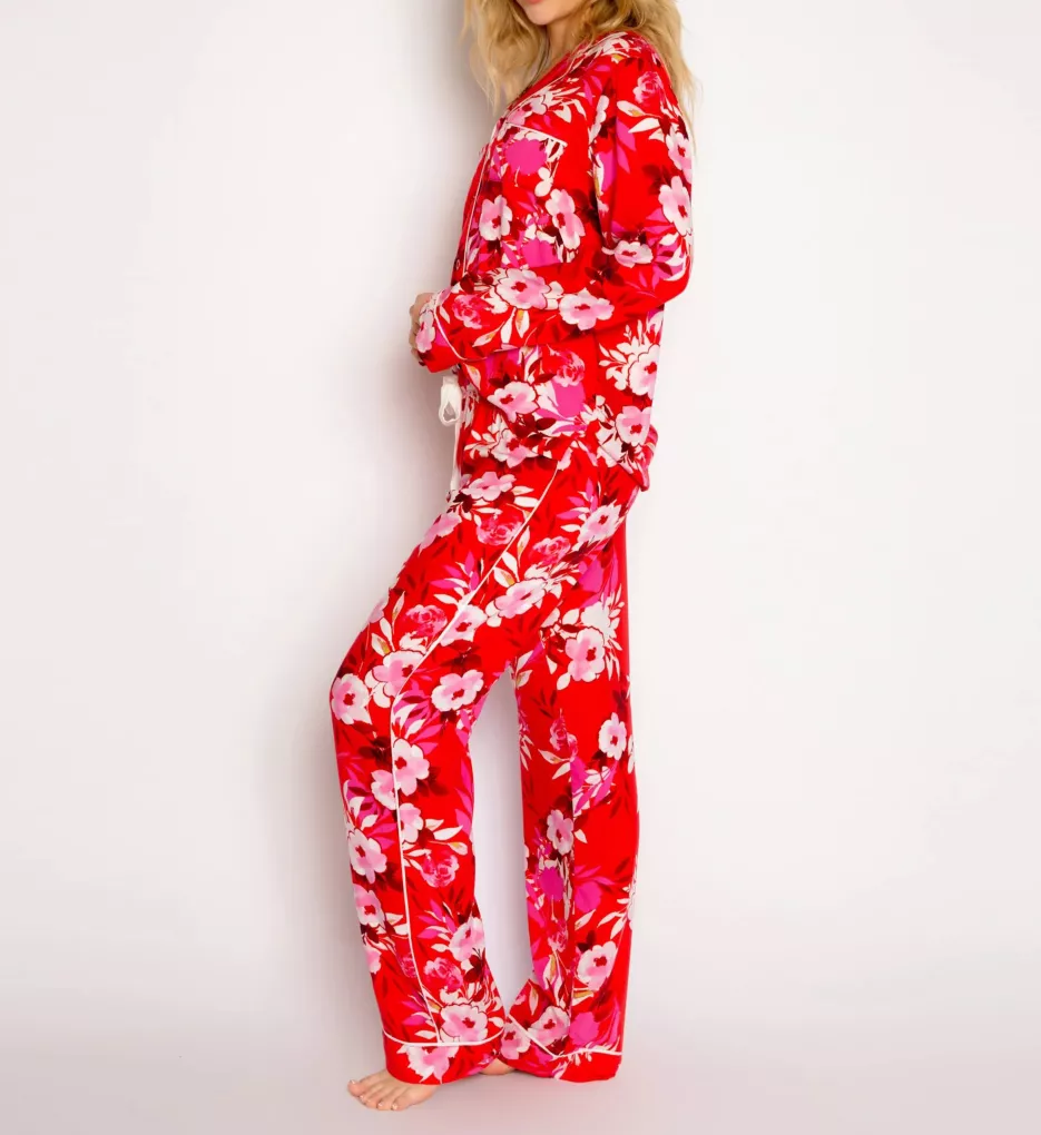 Watercolor Bloom Long Sleeve and Pant PJ Set Scarlet M