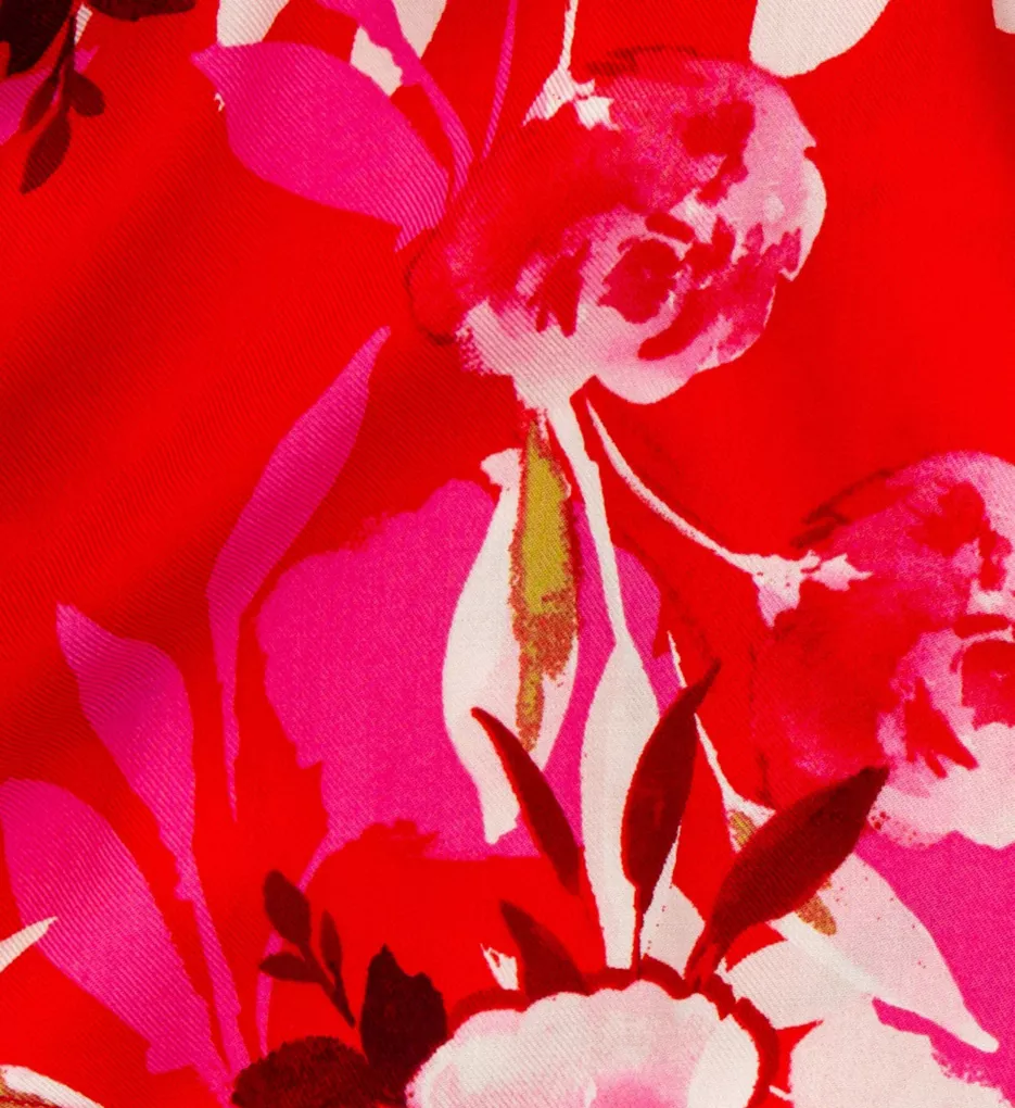 Watercolor Bloom Long Sleeve and Pant PJ Set Scarlet L
