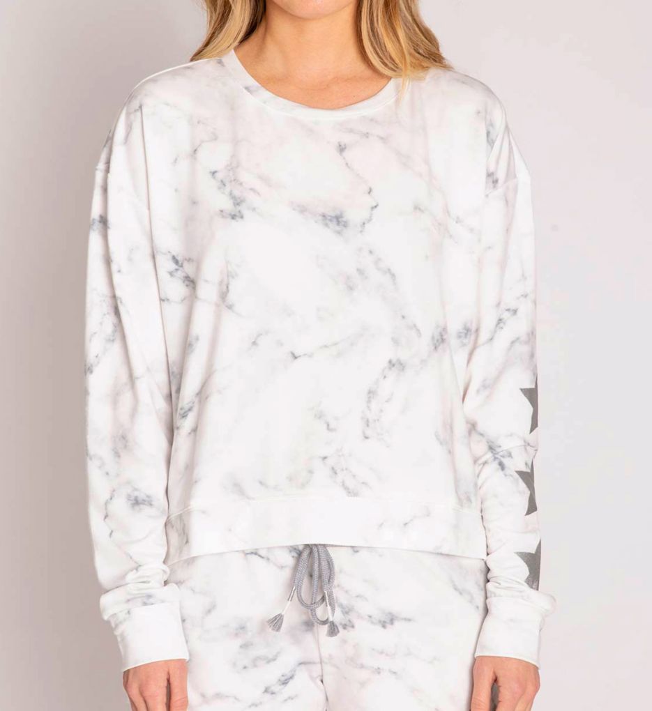 Marble Lounge French Terry Long Sleeve Top