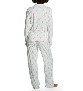 Playful Prints Cactus PJ Set with Headband Ivory XL