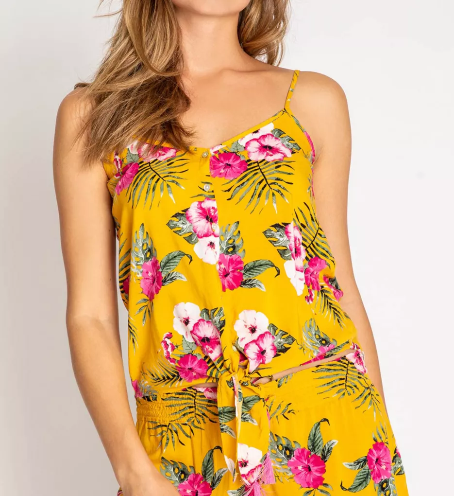 Tahitian Tropics Button Front Camisole