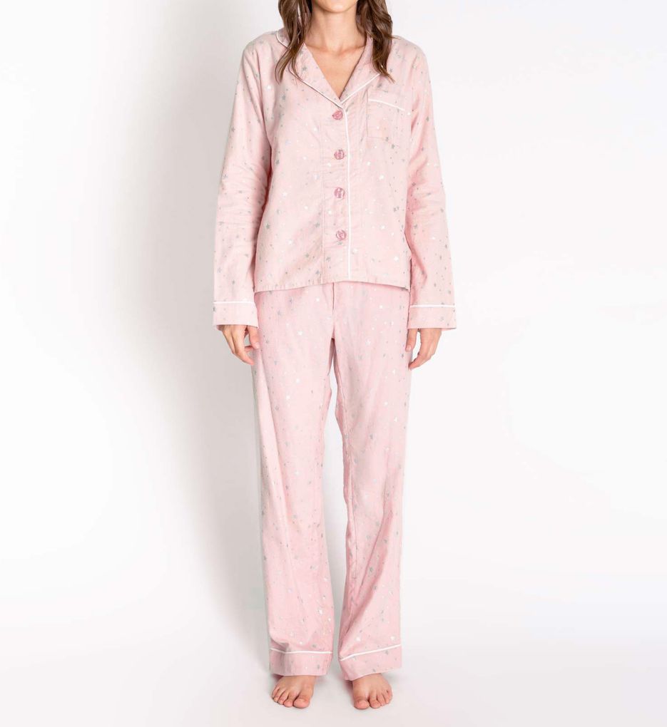 Chelsea Fit Flannels Metallic Silver Star PJ Set-gs