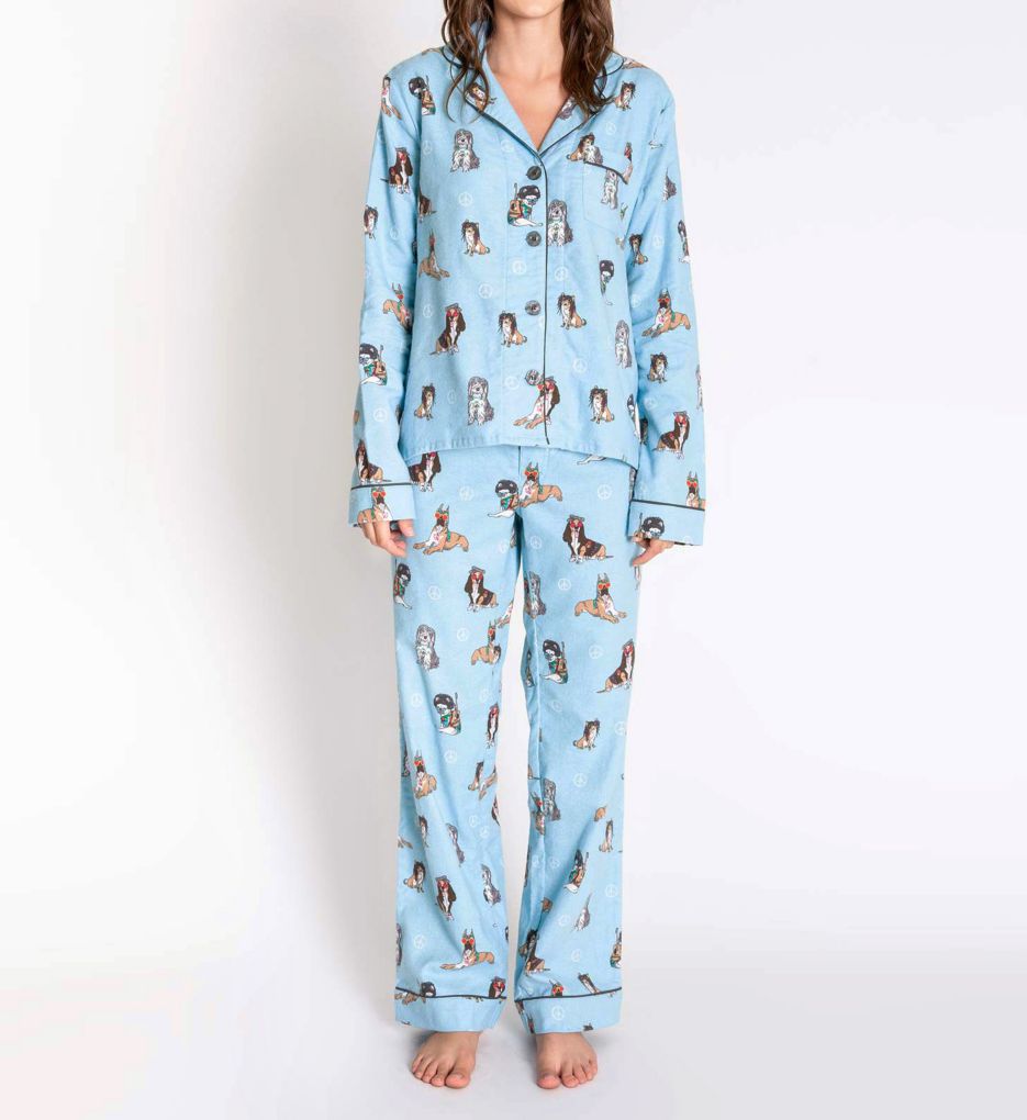 Chelsea Fit Flannels Groovy Dog PJ Set