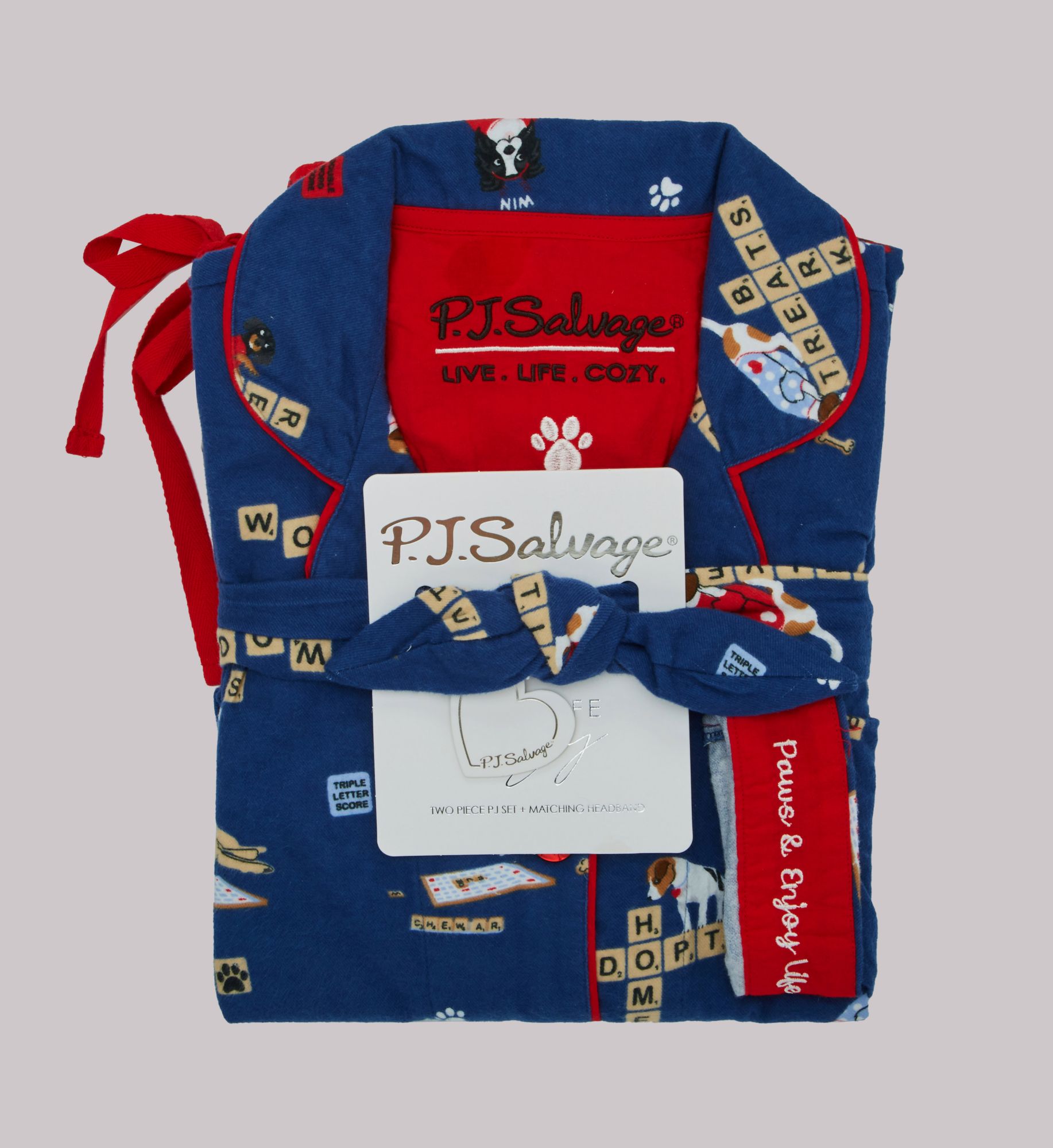 PJ Salvage Paws & Enjoy Life 3PC Flannel PJ Set RPLOPJP - Image 3