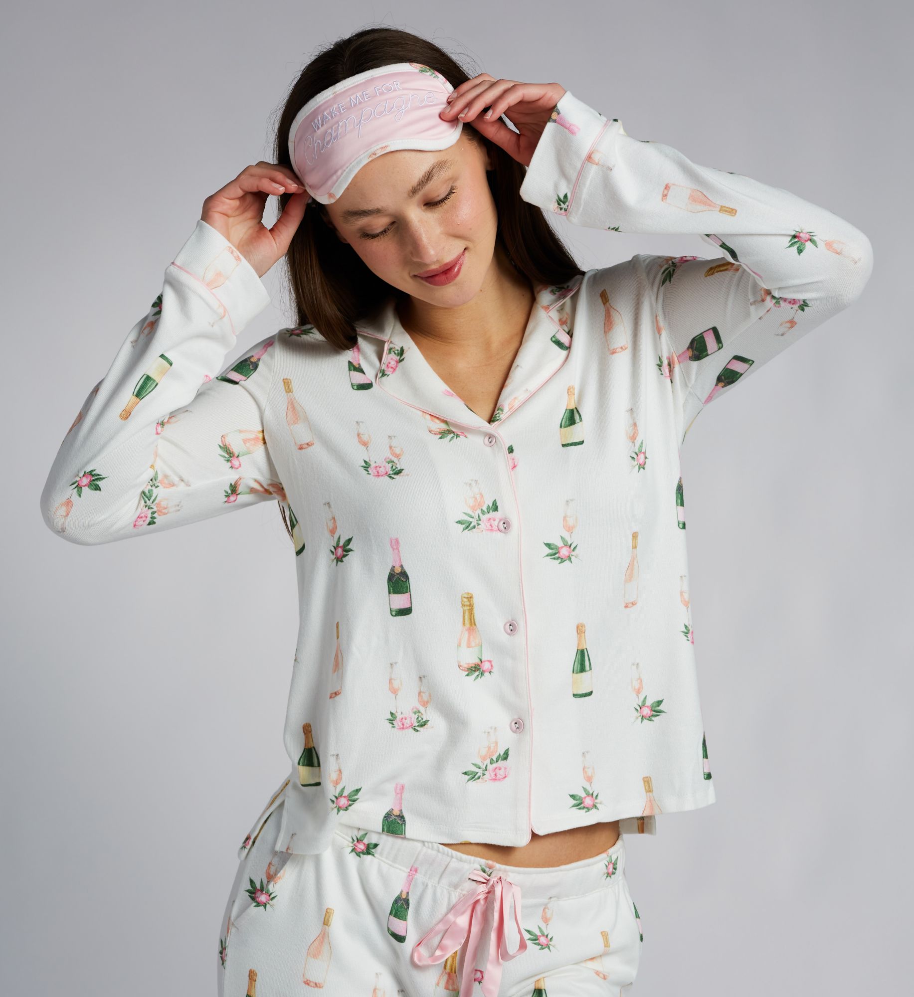PJ Salvage Wake Me For Champagne Butter Jersey PJ Set RRBOPJ - Image 3
